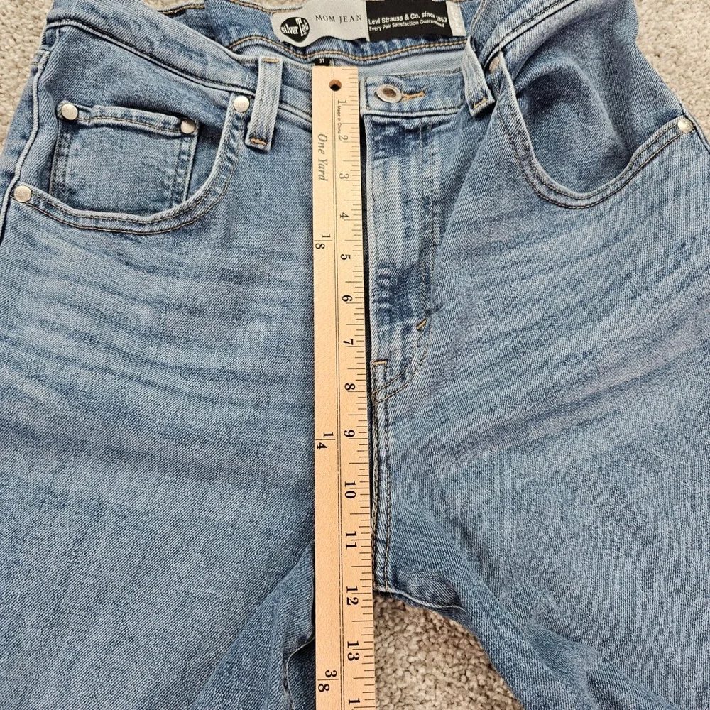 Levi's Silver Tab Mom‎ Jean Medium Wash Straight Leg Casual Denim Pants Size 31